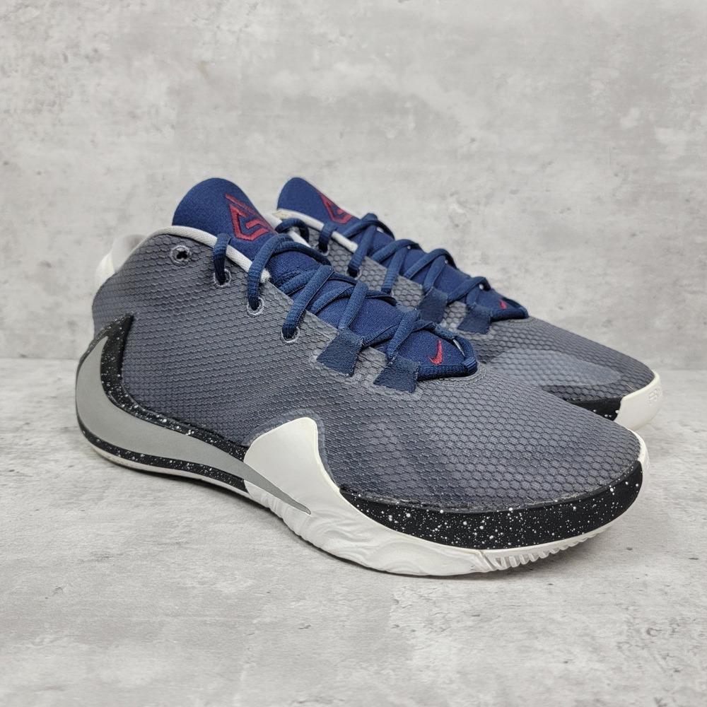 Nike Mens Basketball Shoes Size 9 Zoom Freak 1 Sneakers Grey Blue Black